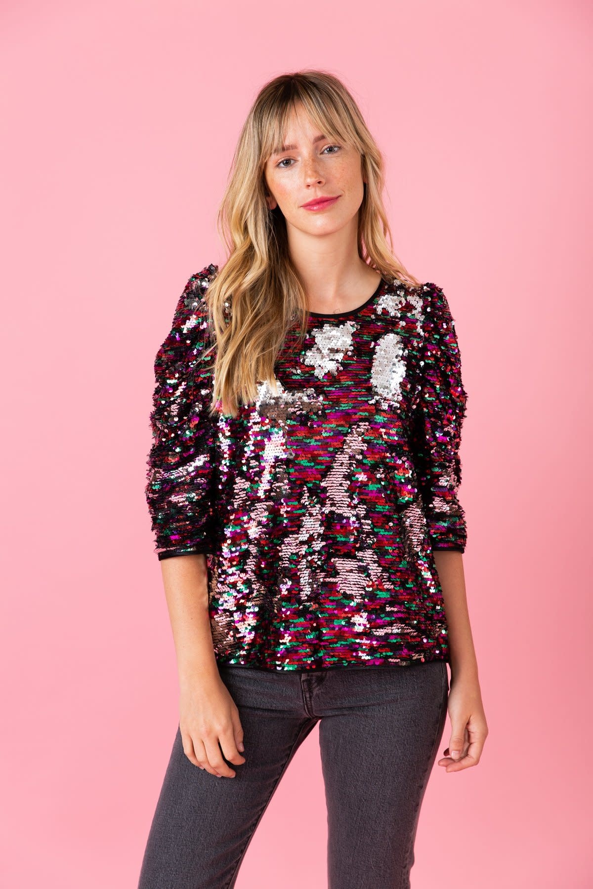 Crosby By Mollie Burch Lurie Top Chromatic Sequin
