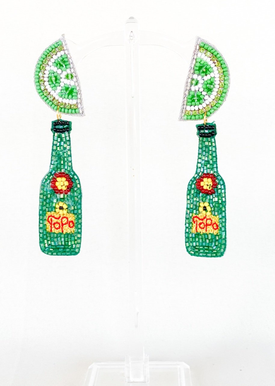 Dos Femmes Topo Lime Water Earrings
