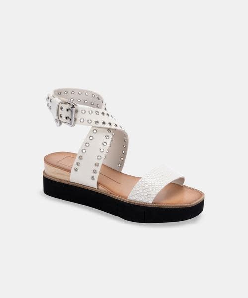 Dolce Vita Panko White Stud Sandals