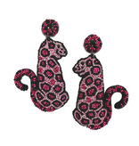 Allie Beads Pink Leopard Earrings