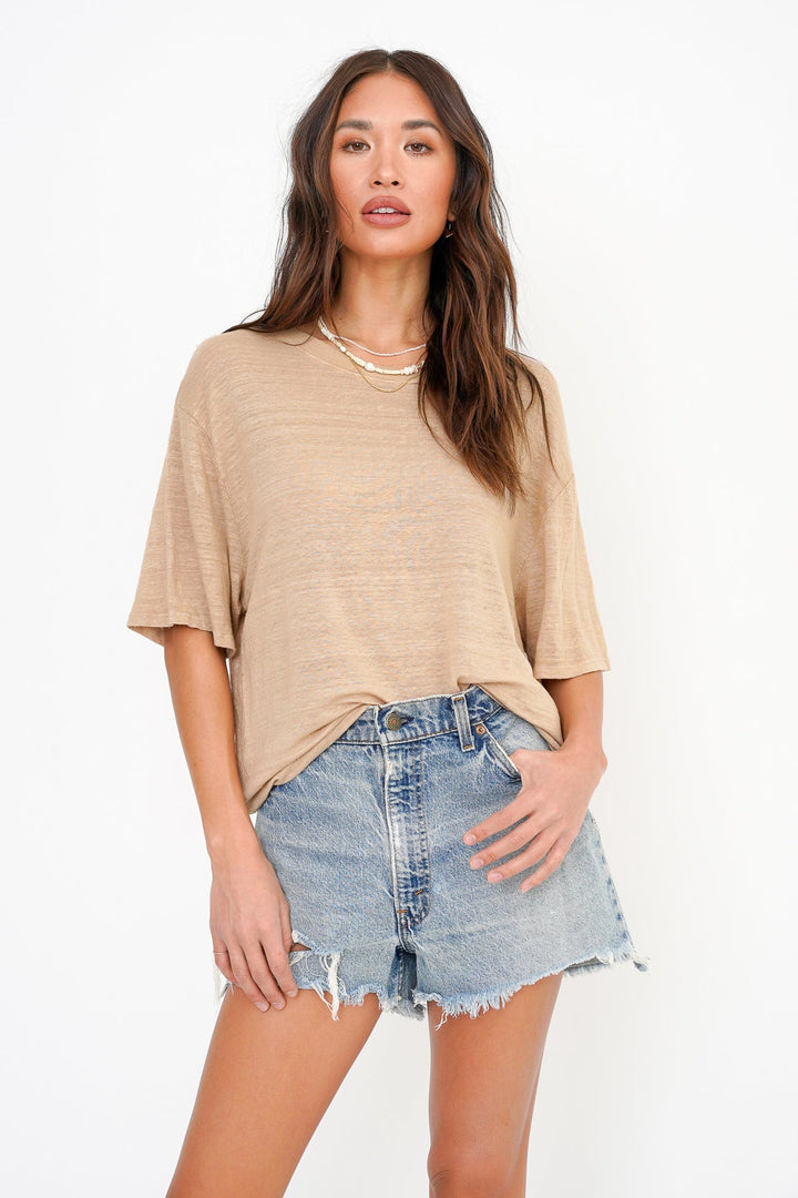 Project Social T Edie Linen Boyfriend Tee