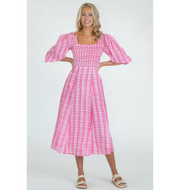 Olivia James the Label Bridget Dress Country Plaid Pink