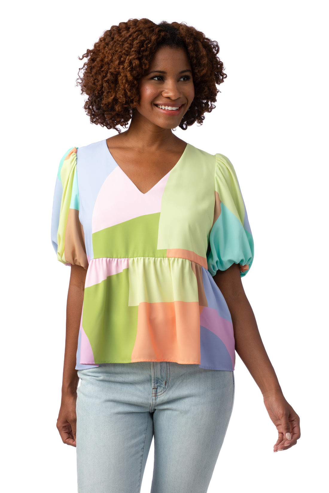 Crosby By Mollie Burch Jackie Top Sunset Colorblock