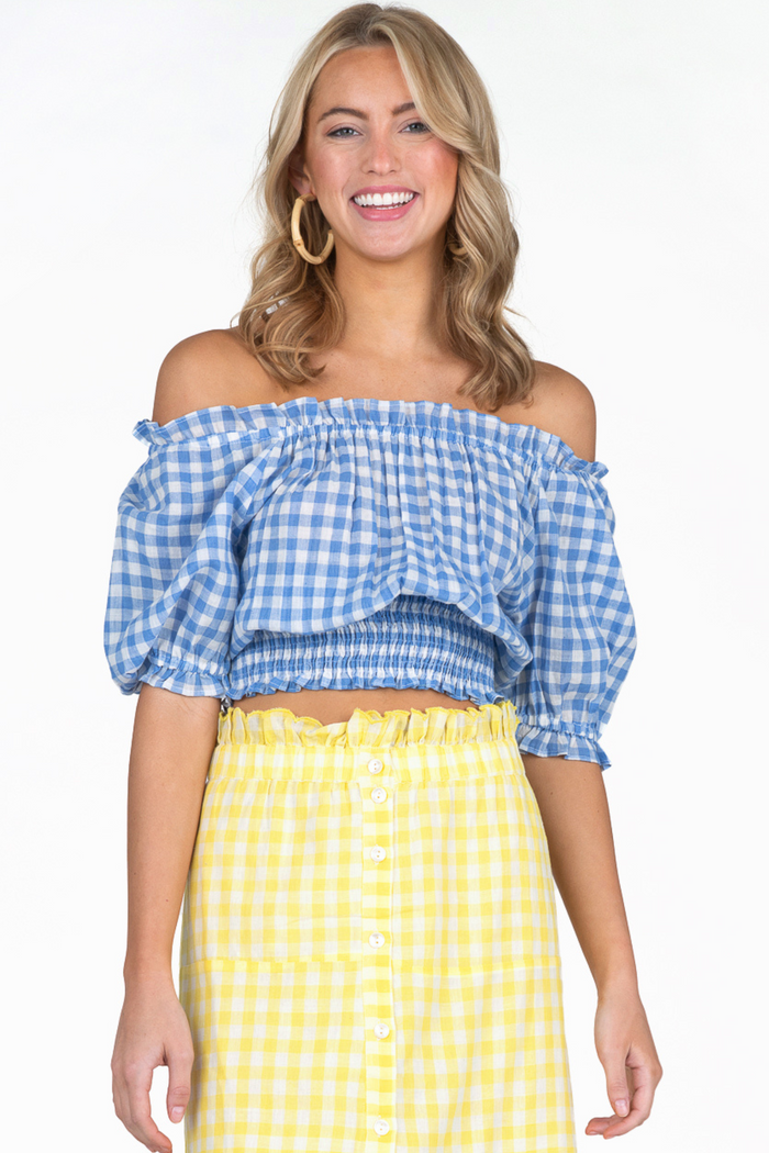Olivia James the Label Gia Top Riviera Gingham