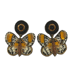 Allie Beads Yellow Butterfly Earrings