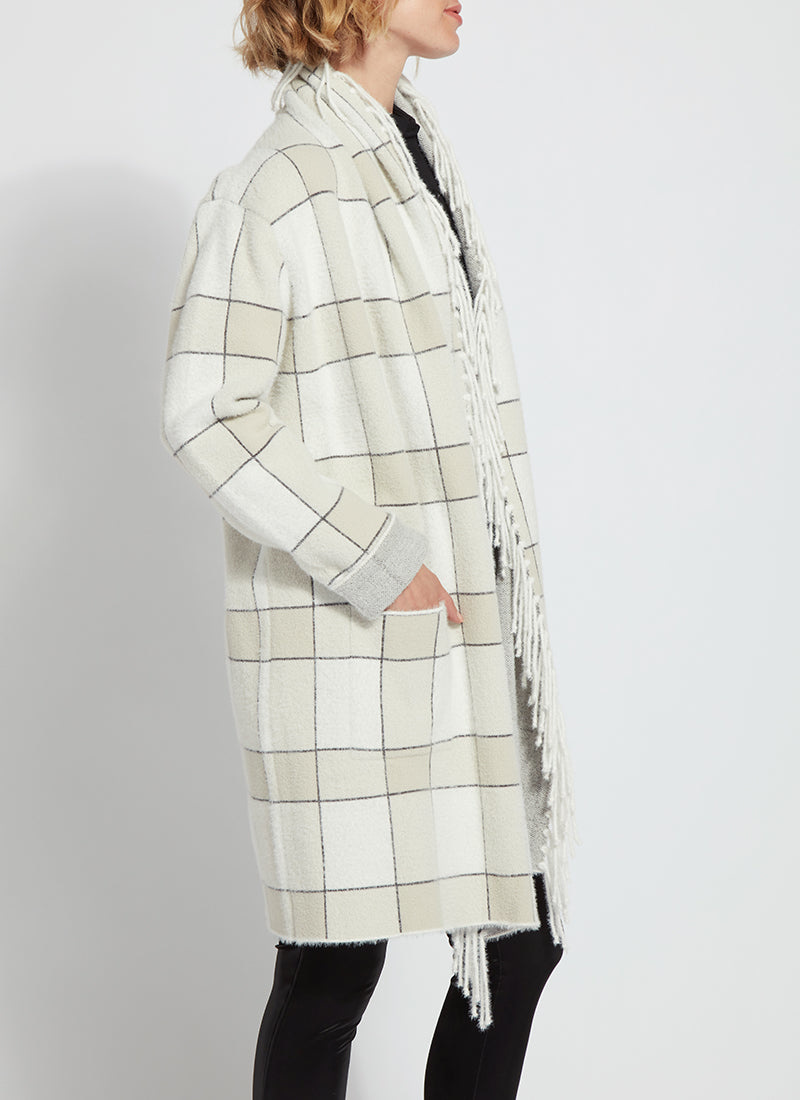 Lysse Mystic Fringe Sweater Coat Winterland Plaid