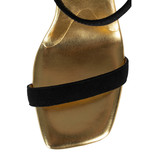 Jeffrey Campbell Geometric Black Suede Gold