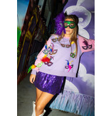 Queen of Sparkles Mardi Gras Feather Mask Sweatshirt
