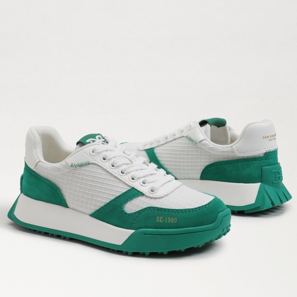 Sam Edelman Layla Green White Sneaker