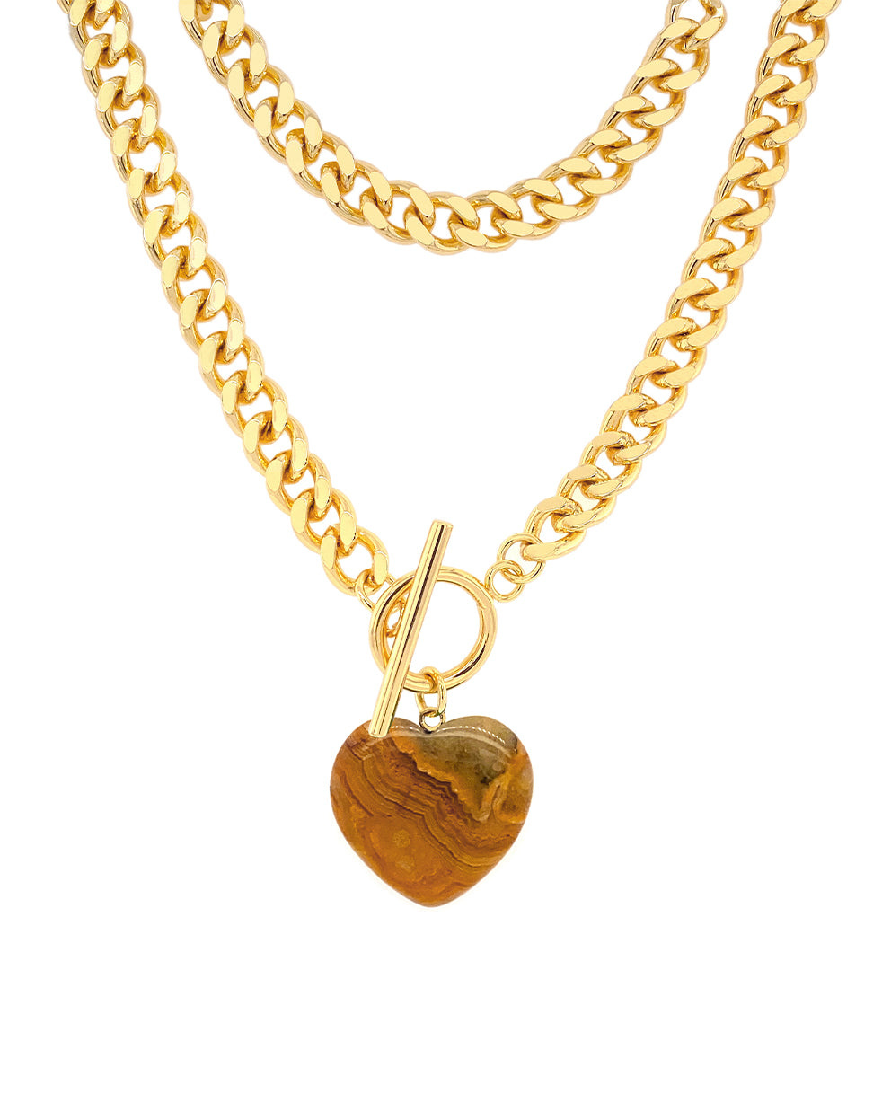 Jurate LA Oh Girl Brown Agate Necklace