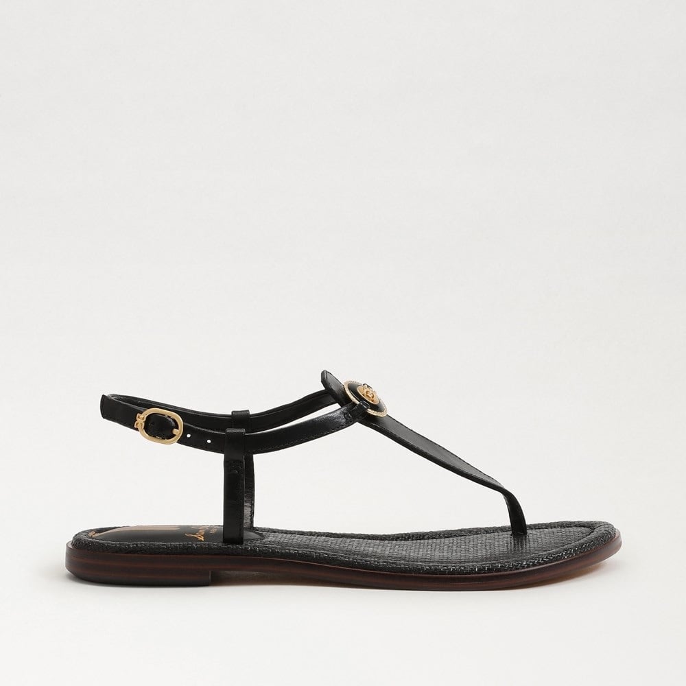 Gigi Black Signet Sandal - The Shoe Attic