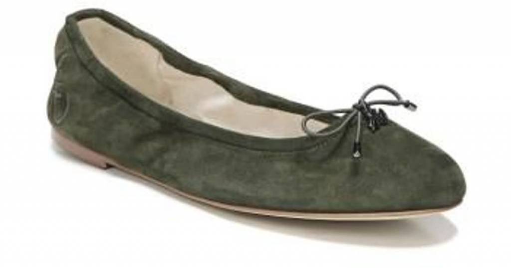 forest green ballet flats