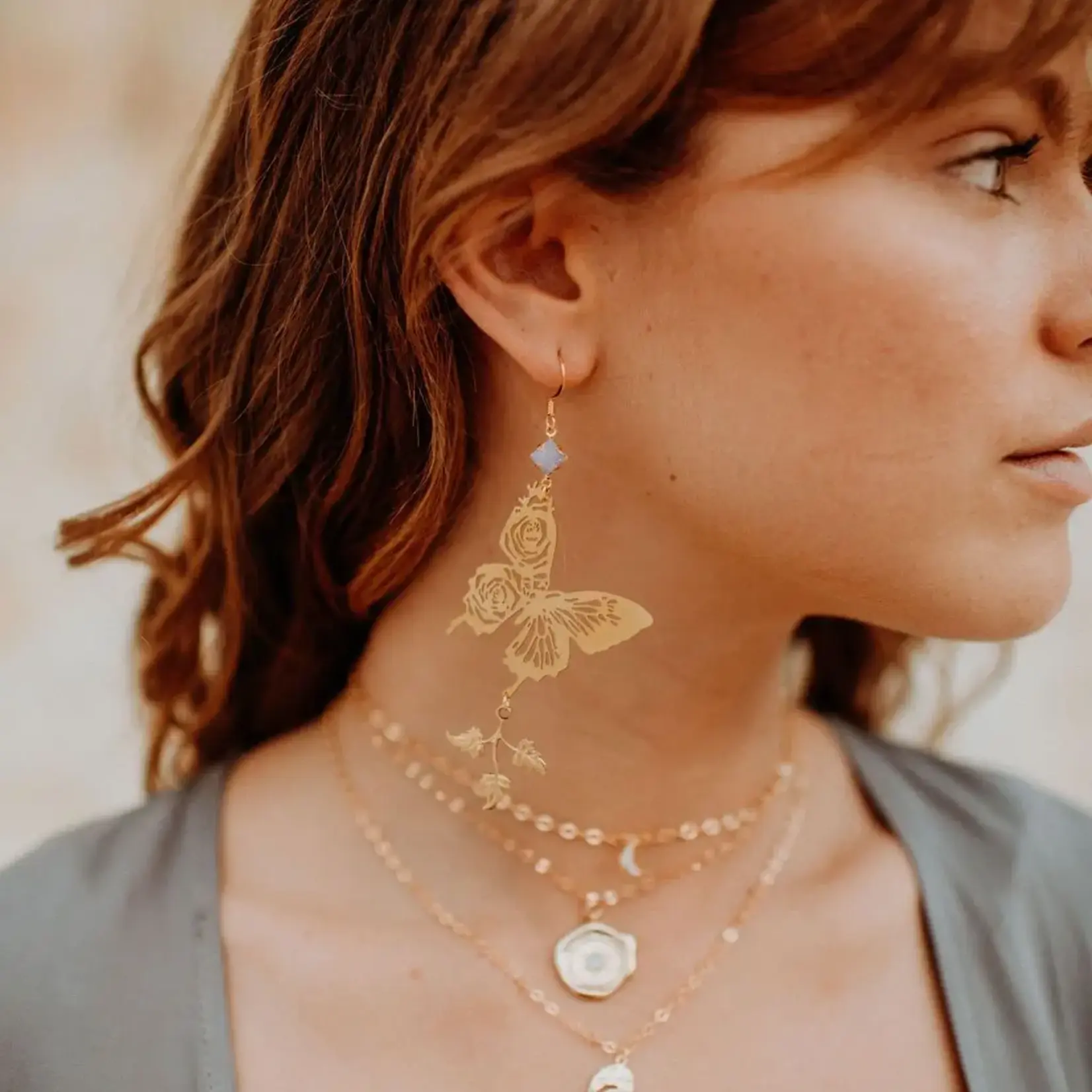 Bohindie Stream Heart Work Earrings