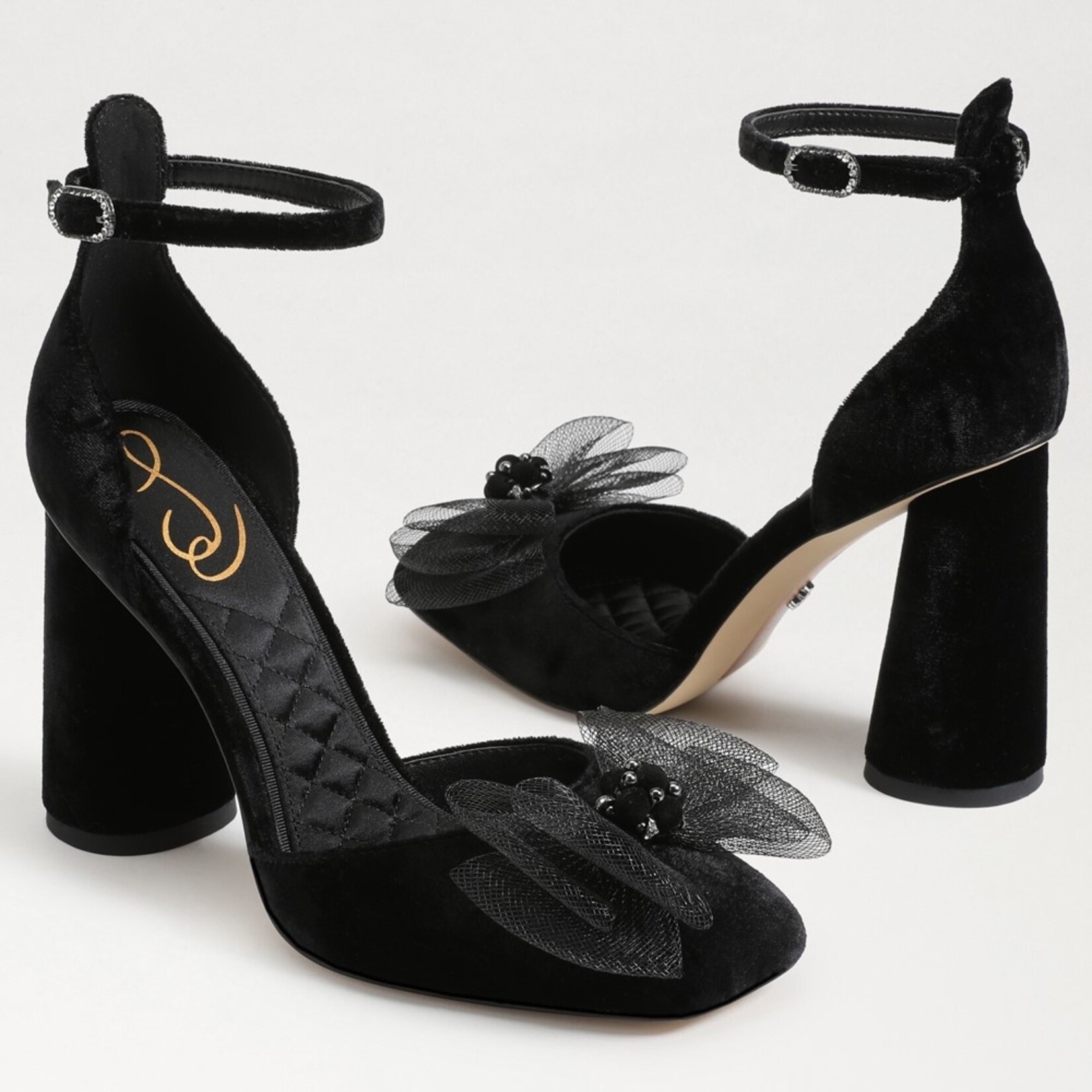 Sam Edelman Colter Ankle Strap Block Heel Black