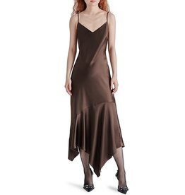 Steve Madden LUCILLE DRESS Midi Slip Dress Espresso