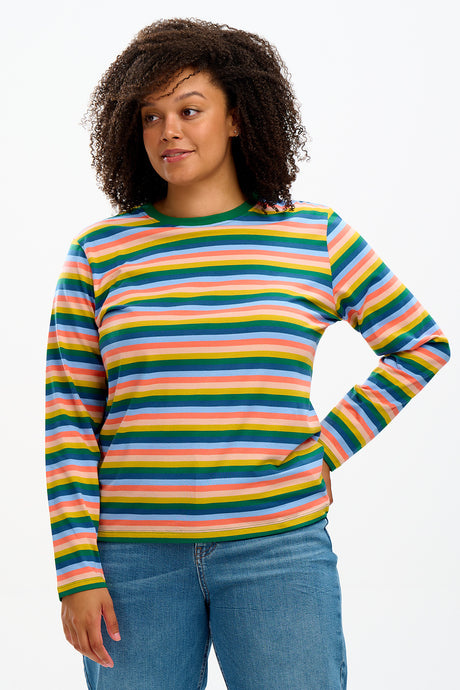 Sugarhill Brighton Brunswick Jersey Top - Multi, Retro Stripes