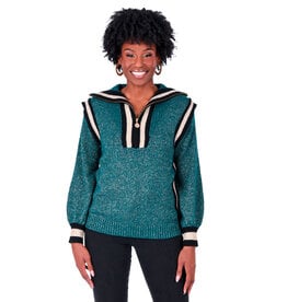 Emily McCarthy Poppy Pullover Sweater - Metallic Green