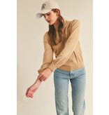 Pointelle Puff Sleeve Sweater