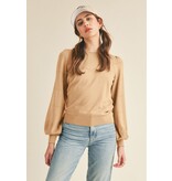 Pointelle Puff Sleeve Sweater