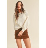 Pointelle Puff Sleeve Sweater