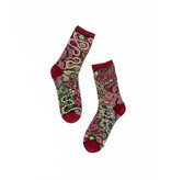 Serpentine Floral Black Sheer Crew Sock