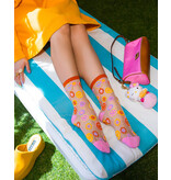 Smiley Face Daisy Sheer Crew Sock