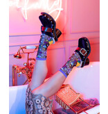 '80s Disco Black Sheer Crew Sock