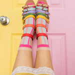 Candy Stripe Ruffle Crew Sock