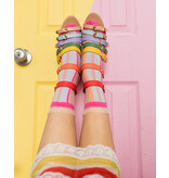 Candy Stripe Ruffle Crew Sock