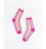 Candy Stripe Ruffle Crew Sock