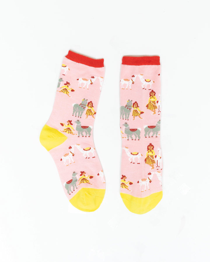 Sock Candy Girl with Llama Kawaii Sock