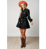 Peach Love California Star Sequin Patch Shirt Dress