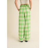 &Merci Green Apple Plaid Trouser