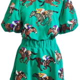 Queen of Sparkles Green Horse & Jockey Dress