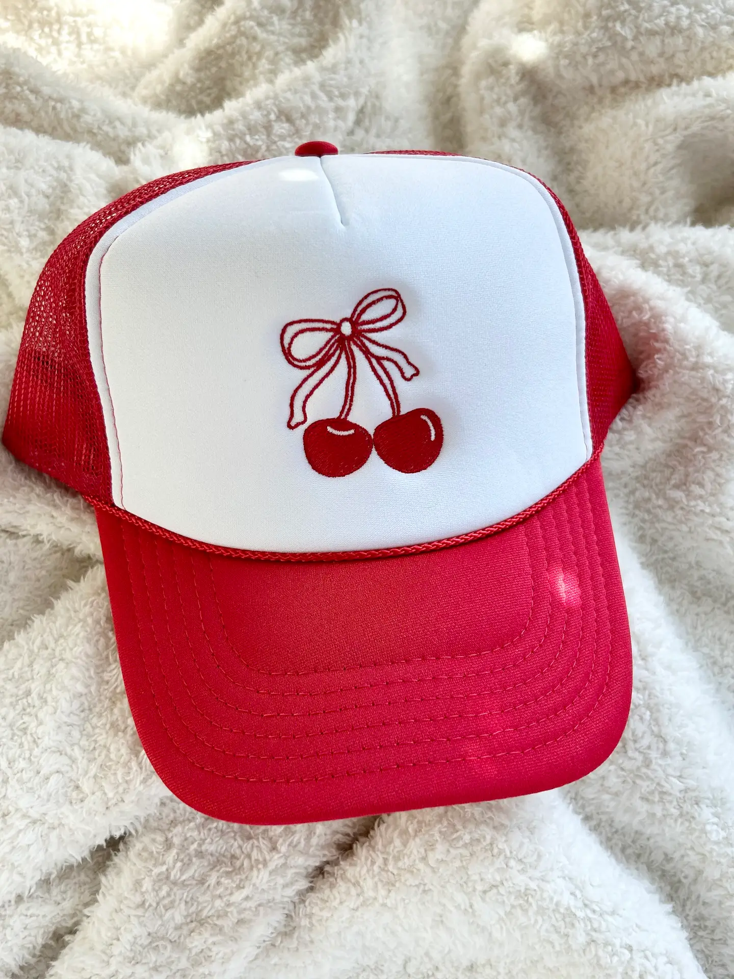 Cool Girl Collective Cherry Bow Trucker Hat