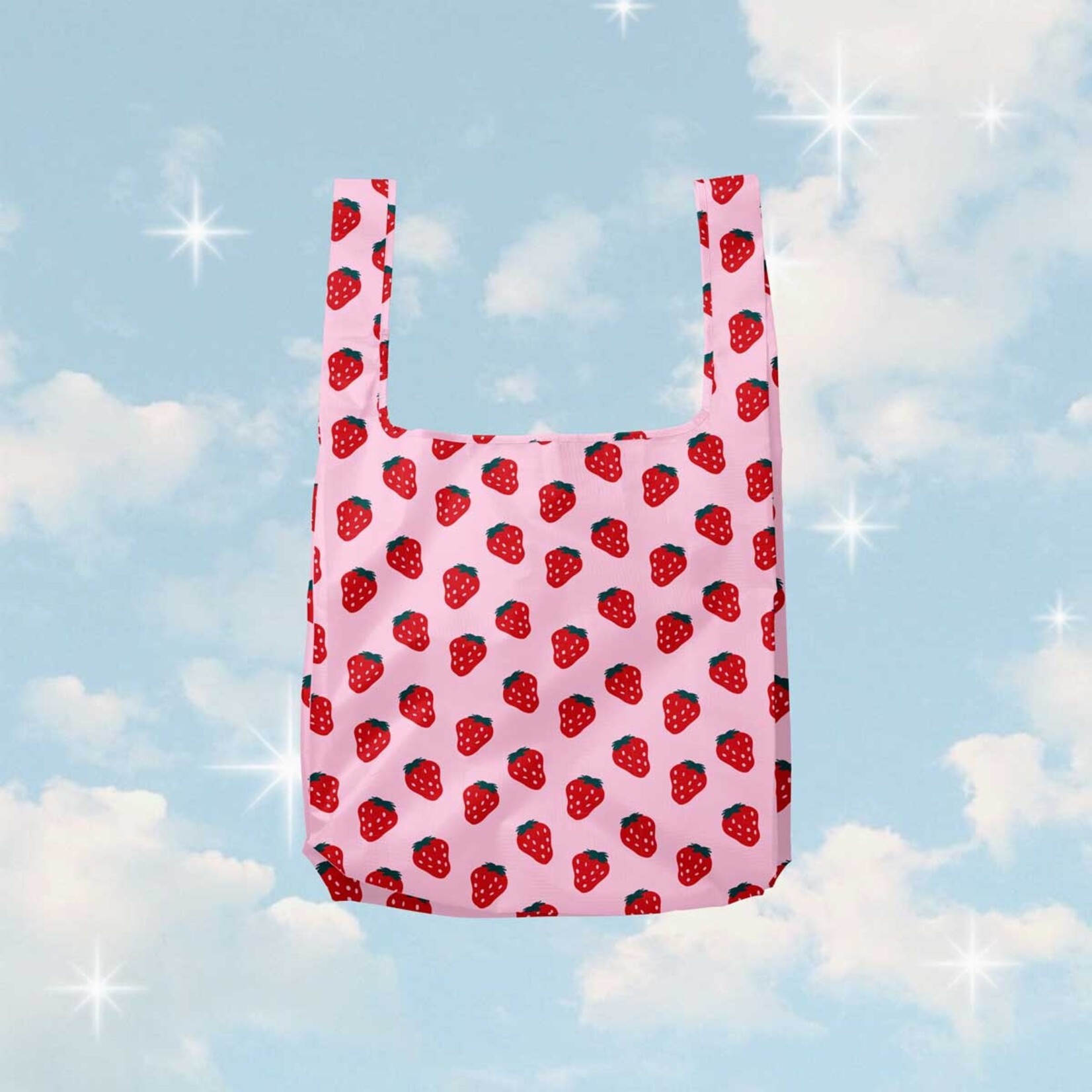 Party Mountain Paper Co Strawberry Foldable Nylon Tote