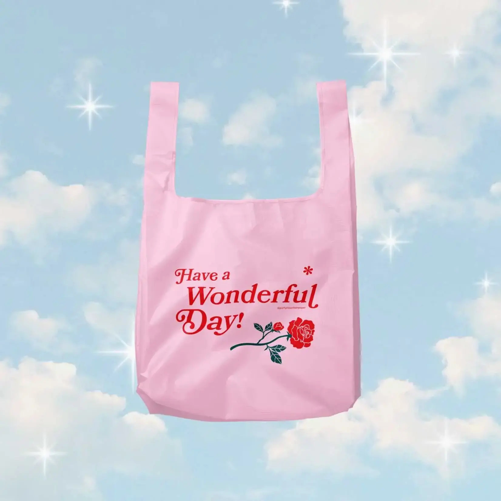Party Mountain Paper Co Have a Wonderful Day Foldable Nylon Tote