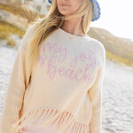 Queen of Sparkles My Job Is Beach Fringe Sweater