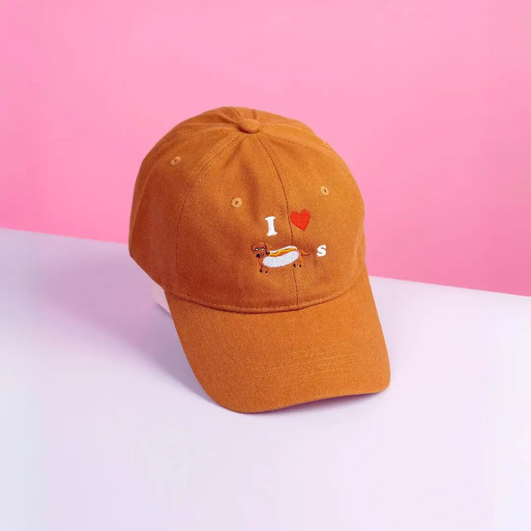 Party Mountain Paper Co Heart Weiner Dogs Baseball Hat