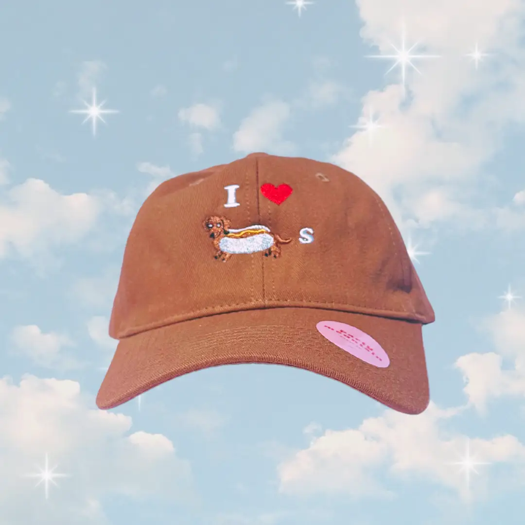 Party Mountain Paper Co Heart Weiner Dogs Baseball Hat