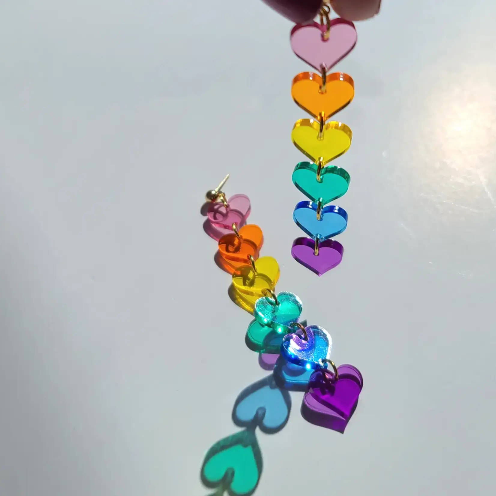 Rainbow Heart Earrings