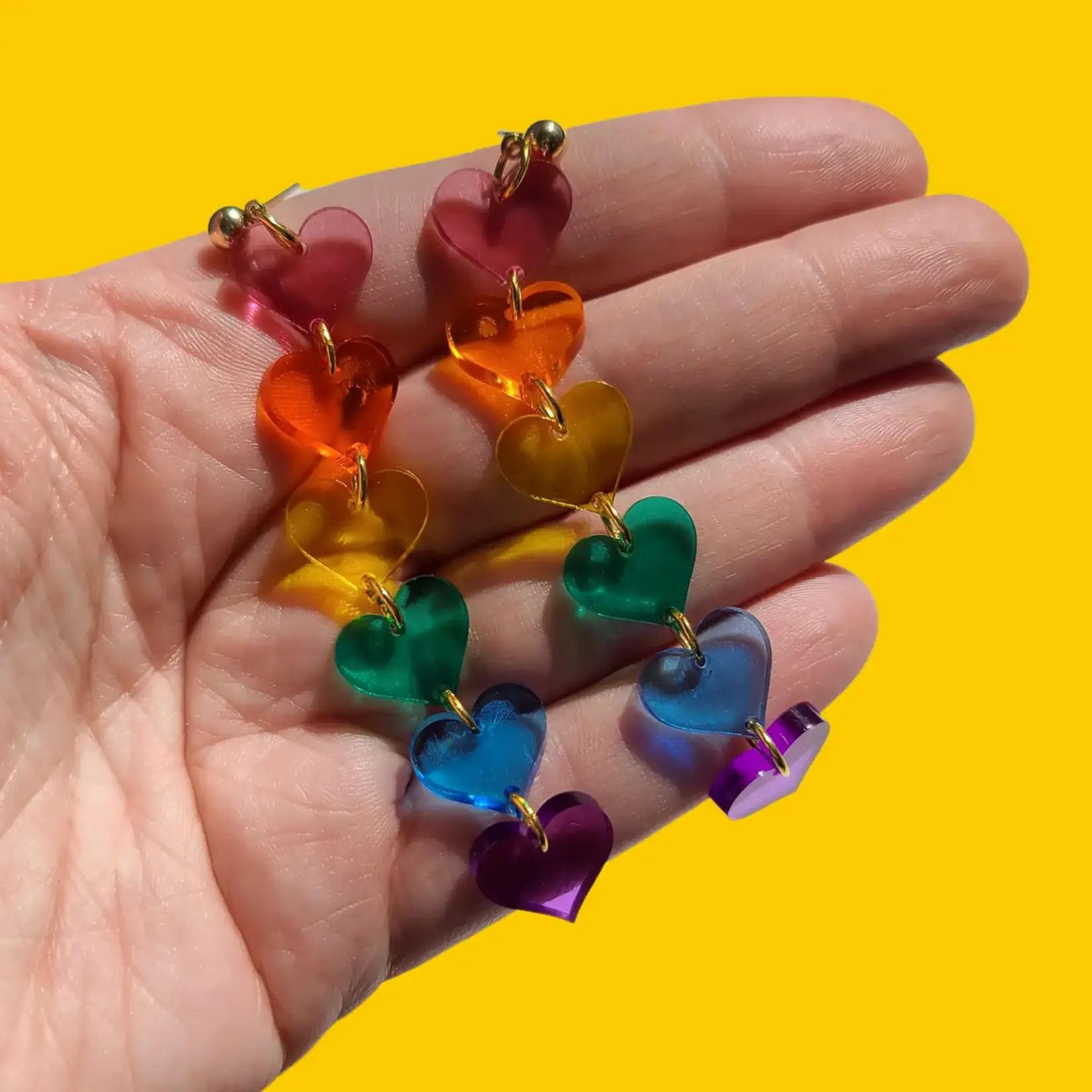 Rainbow Heart Earrings