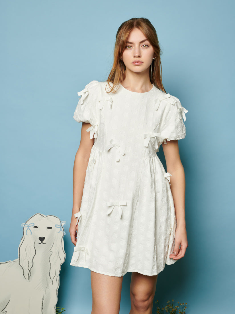 NANA JACQUARD BOW DRESS - The Shoe Attic