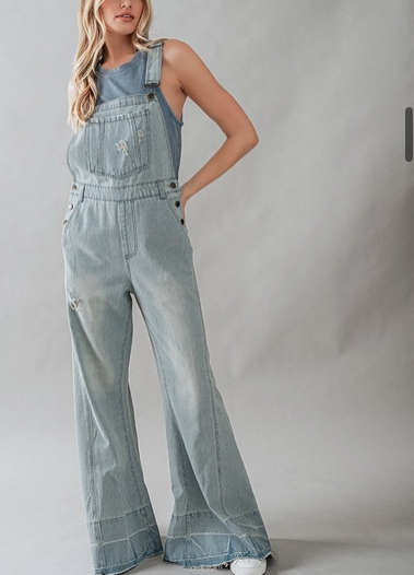 Flare Denim Overalls