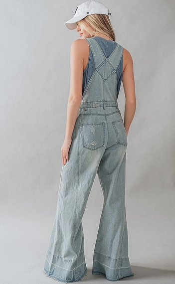Flare Denim Overalls