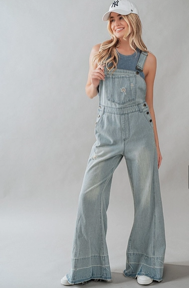 Flare Denim Overalls