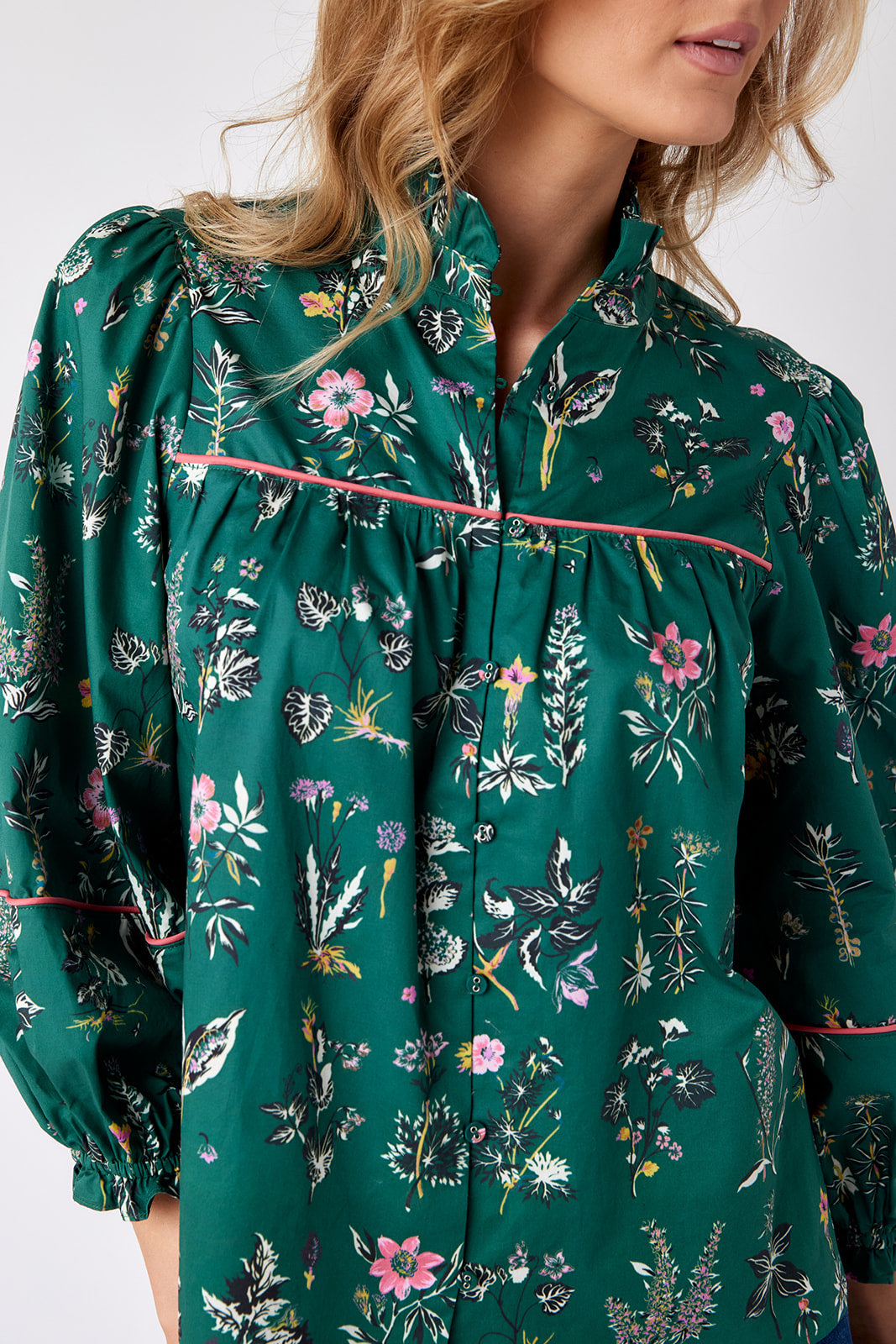 Crosby By Mollie Burch WORTH BLOUSE Botany
