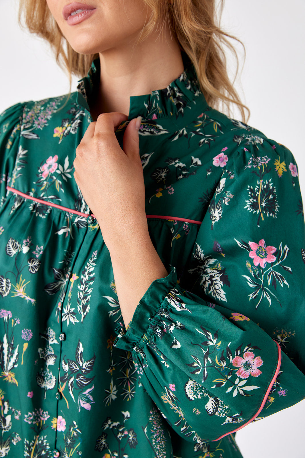 Crosby By Mollie Burch WORTH BLOUSE Botany