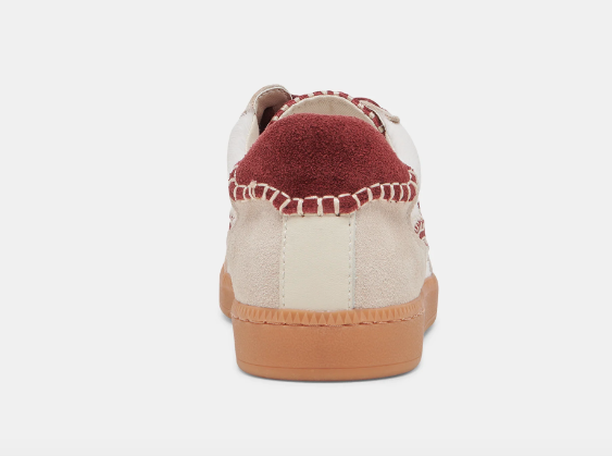 Dolce Vita Notice Sneaker Stitch White and Red Calf Hair