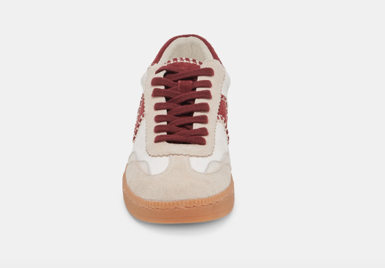 Dolce Vita Notice Sneaker Stitch White and Red Calf Hair